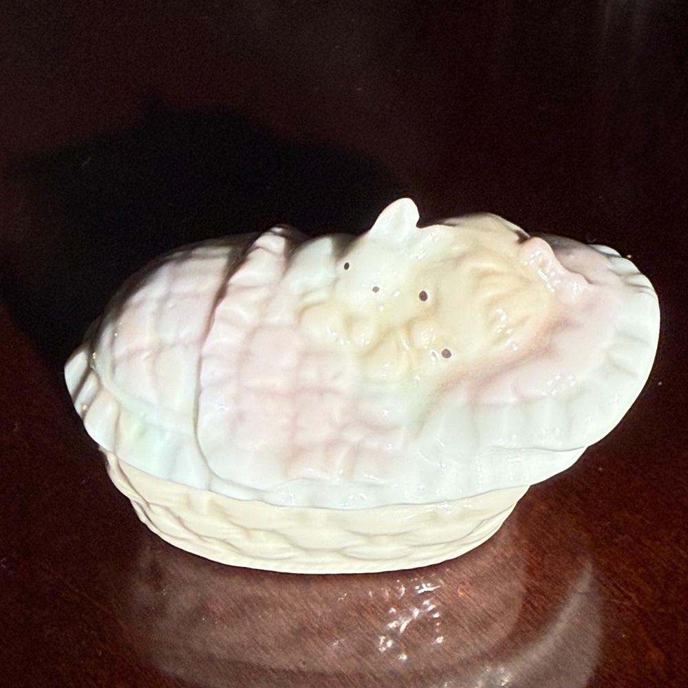 Roman Inc. Porcelain Christening trinket box Vintage Y2K 1999 baby girl Gift New